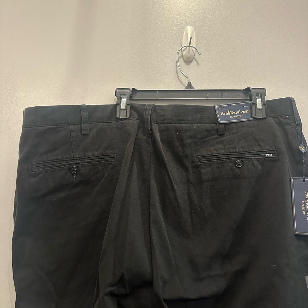 NWT Polo Ralph Lauren Men's Black Pants. Men’s 44Tx36 - Picture 2 of 5